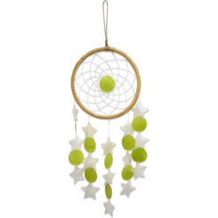 Rüzgar Çanı Bambu Çerçeveli Sedef Yeşil Taşlı