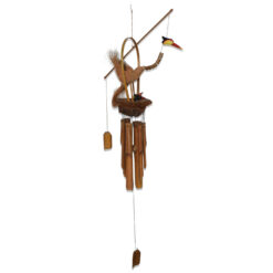 Yavrulu Leylek Bambu Rüzgar Çanı Bahçe Dekoru