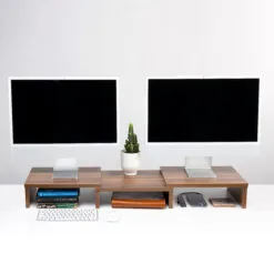 Çift Monitör Standı Ekran Yükseltici Masaüstü Düzenleyici