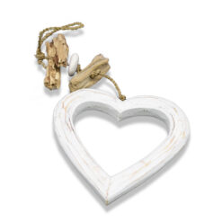 Ahşap Kalp İçi Boş Askılı Balkon Bahçe Süsü Duvar