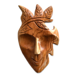 Ahşap Tiyatro Mask Zeytin Dalı Duvar Objesi Maske