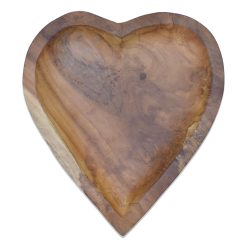 Ahşap Dekoratif Kalp Tabak Kase Tik Ağacı Gondol