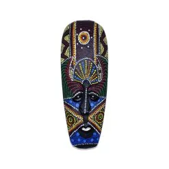 Ahşap Aborjin Mask Duvar Dekoru Maske