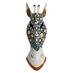 Zürafa Mask Duvar Objesi Dekoratif Ahşap Sedef