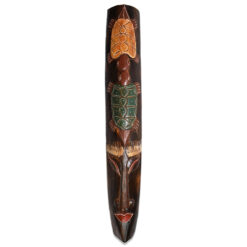 Ahşap Boyalı Mask Çift Kaplumbağa Surat Maske Duvar Dekoru