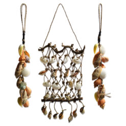 Rüzgar Çanı Seti Üçlü Rajut Deniz Kabuğu Balkon Bahçe Dekoru