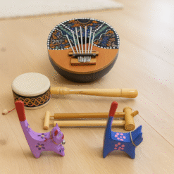 Müzik Aleti Seti Çocuk Hediyesi Kalimba Düdük Davul Kedi