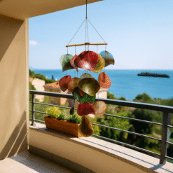 Büyük Sedefli Rüzgar Çanı Renkli Dekoratif Askılı Obje