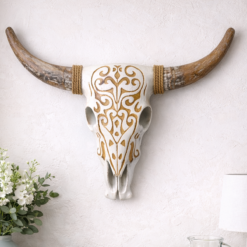 Bufalo Kafası Mask Ahşap Dekoratif Duvar Objesi Boğa