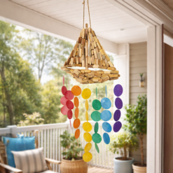 Parçalı Rüzgar Çanı Gemi Sedef Askılı Obje Dekoratif