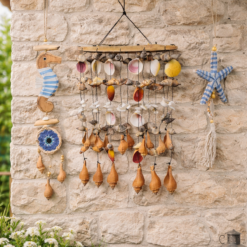 Rüzgar Çanı Seti Bambu Deniz Atı Yıldız Bahçe Balkon Dekoru