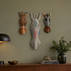Zebra Zürafa Mask Seti Duvar Dekorasyonu