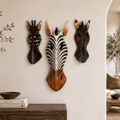 Zebra Zürafa Mask Seti Duvar Dekorasyon Objesi
